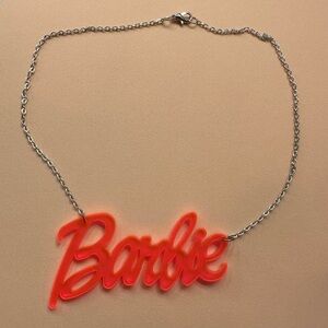 NEW✨ Barbie Pendant Neon Pink Acyrlic Name Choker Necklace